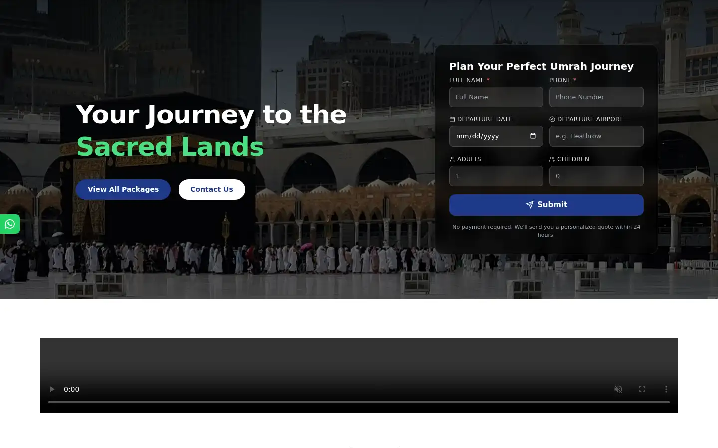 Screenshot of alahsantravels.co.uk