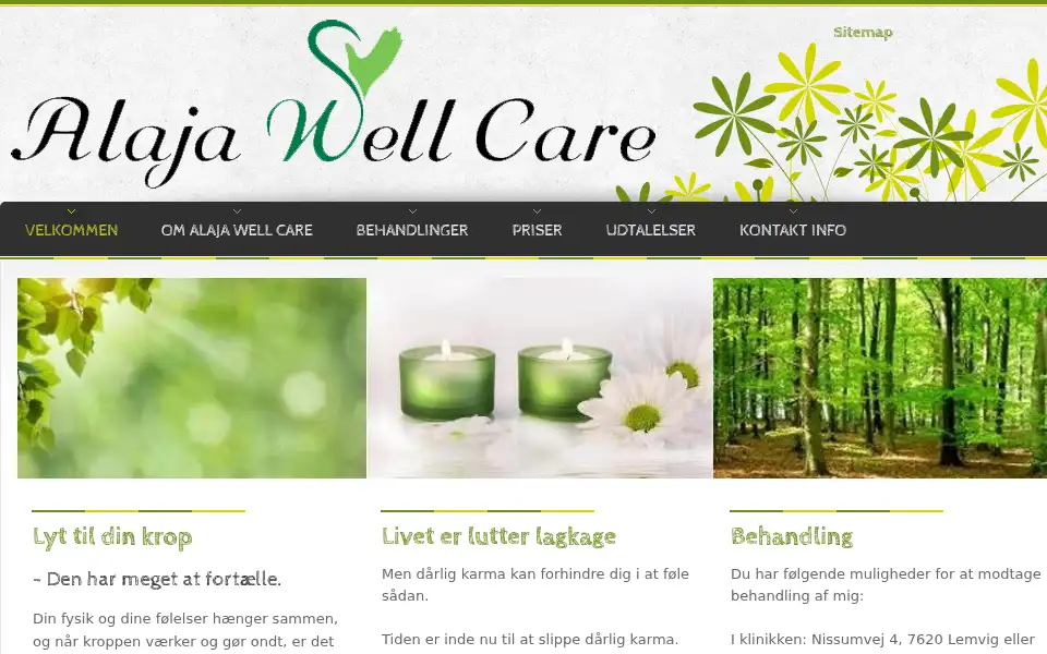 Screenshot of alajawellcare.dk