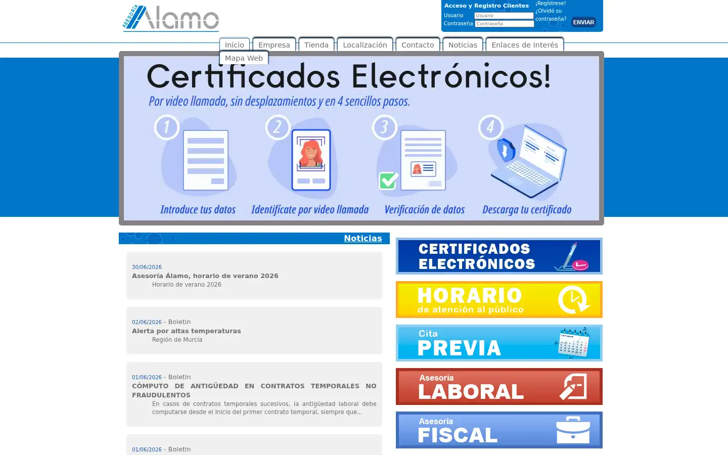 Screenshot of alamo.es