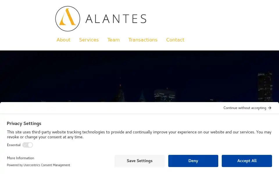 Screenshot of alantes.com
