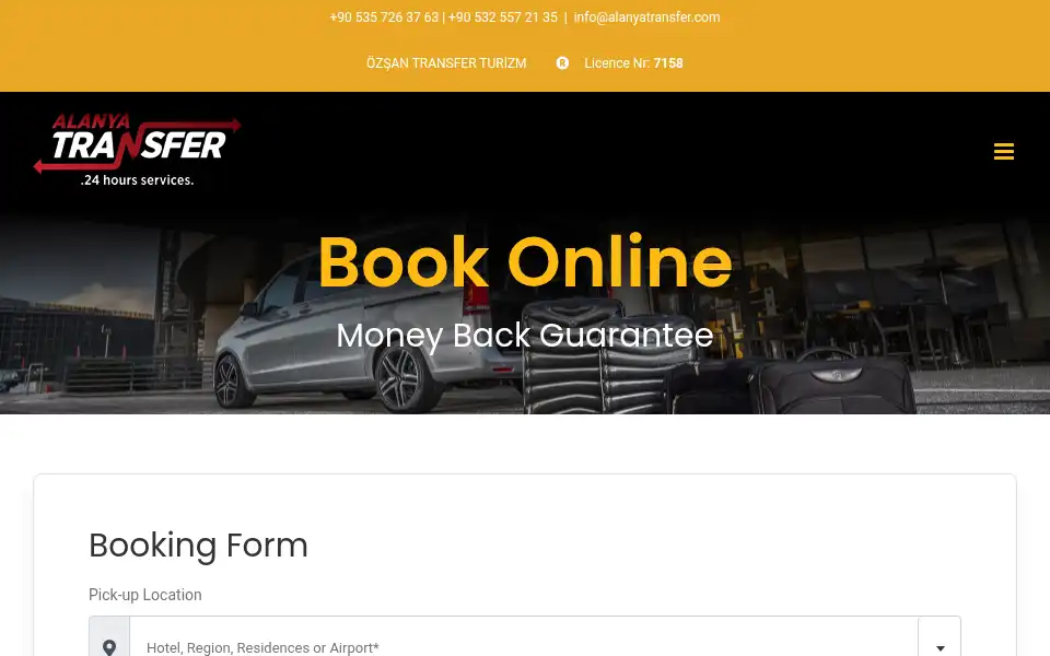 Screenshot of alanyatransfer.com
