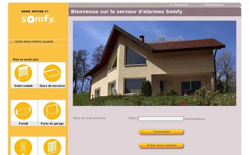 Screenshot of alarmsomfy.eu