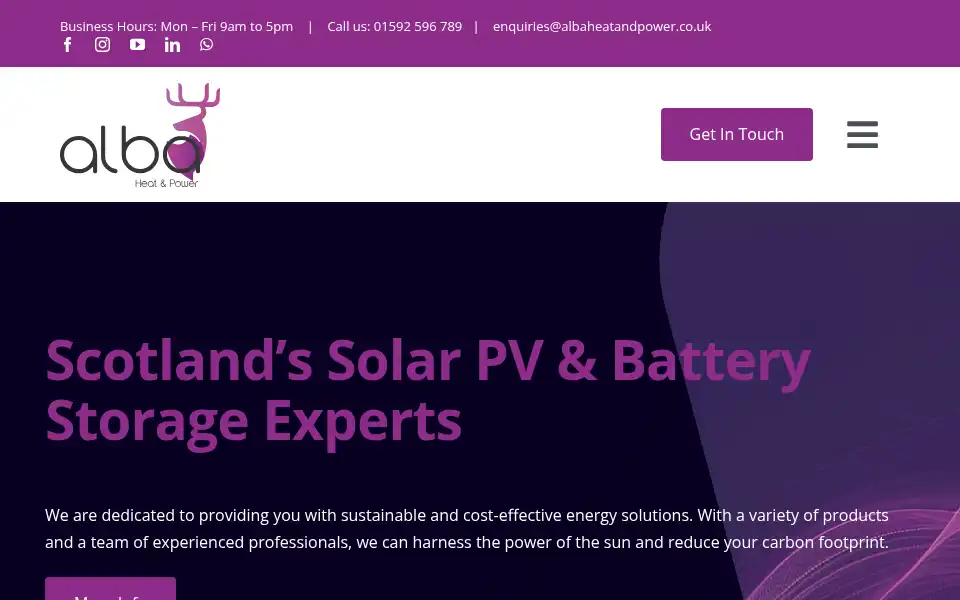 Screenshot of albaheatandpower.co.uk