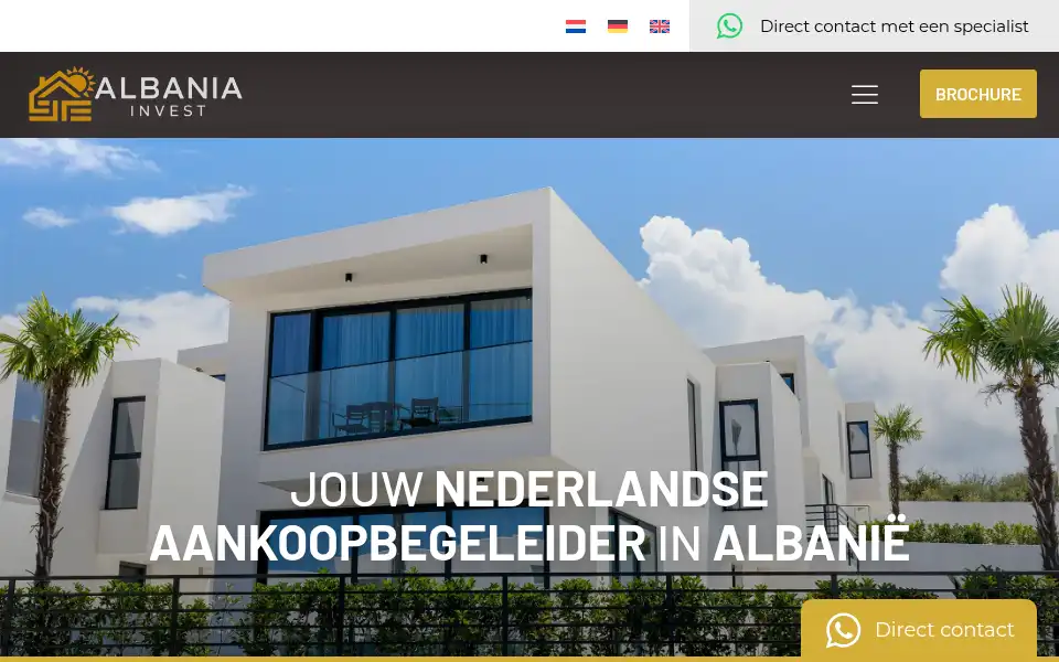Screenshot of albania-invest.nl