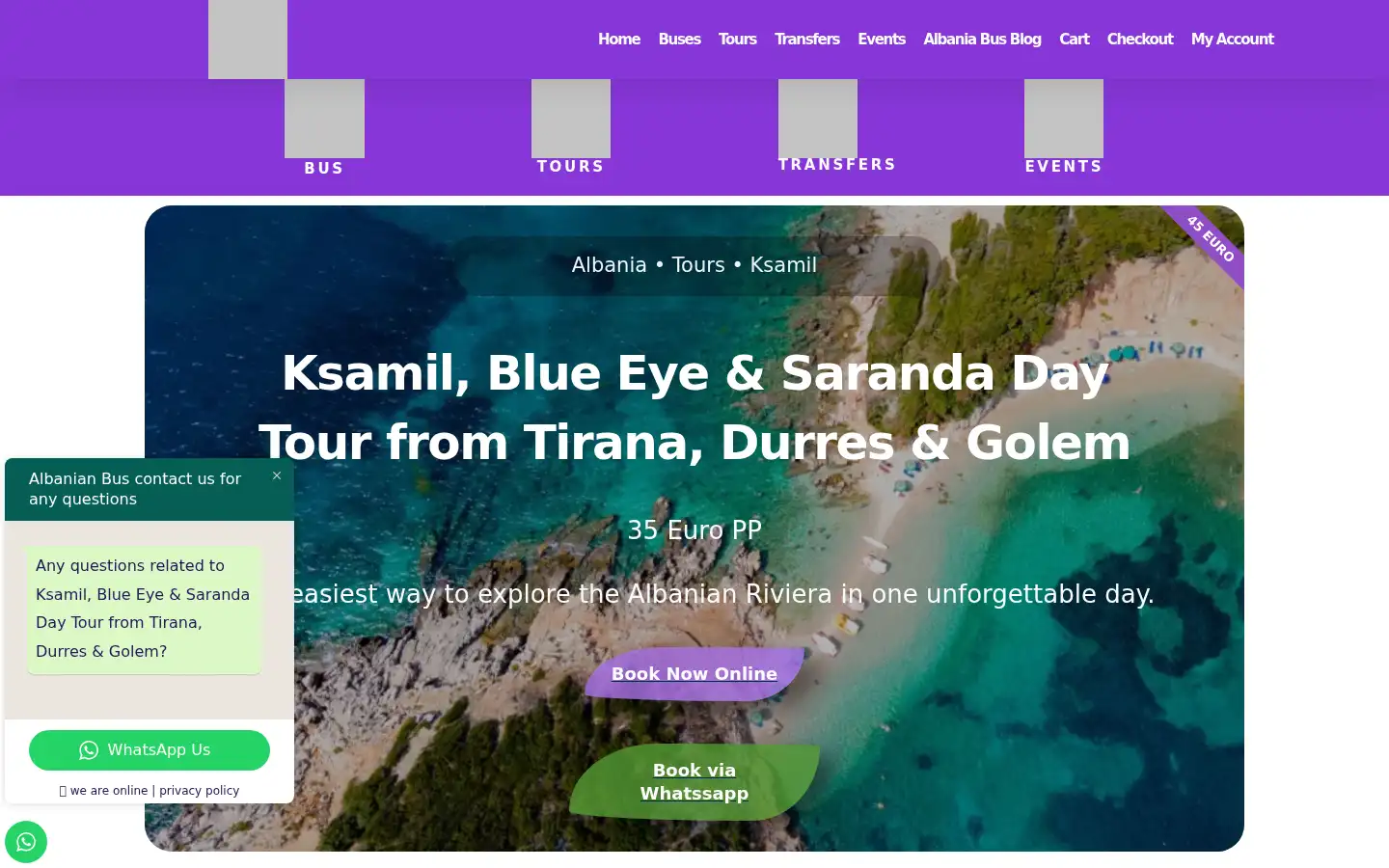 Screenshot of albanianbus.com