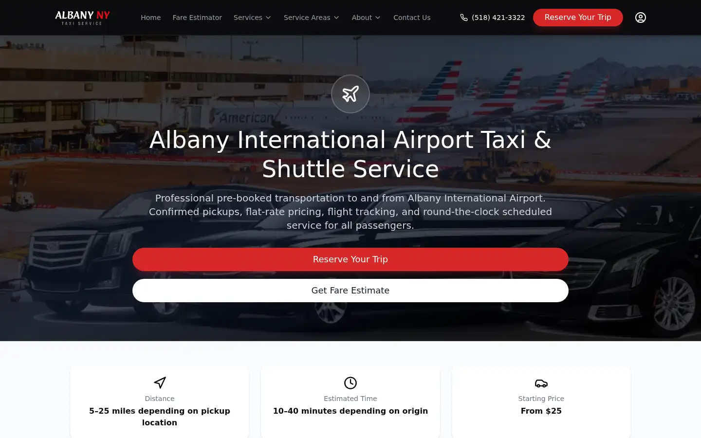 Screenshot of albanynytaxiservice.com