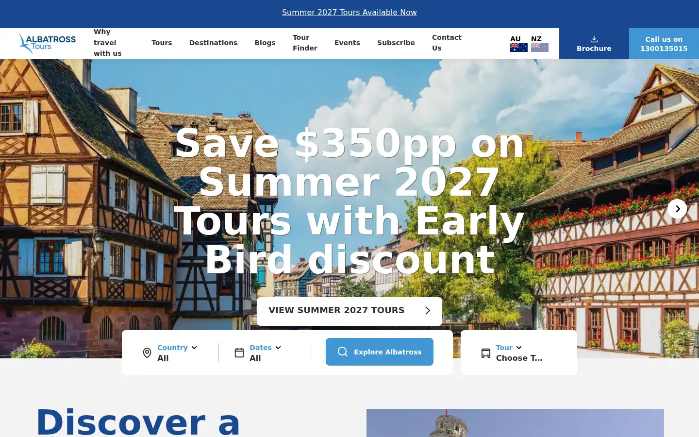Screenshot of albatrosstours.com.au