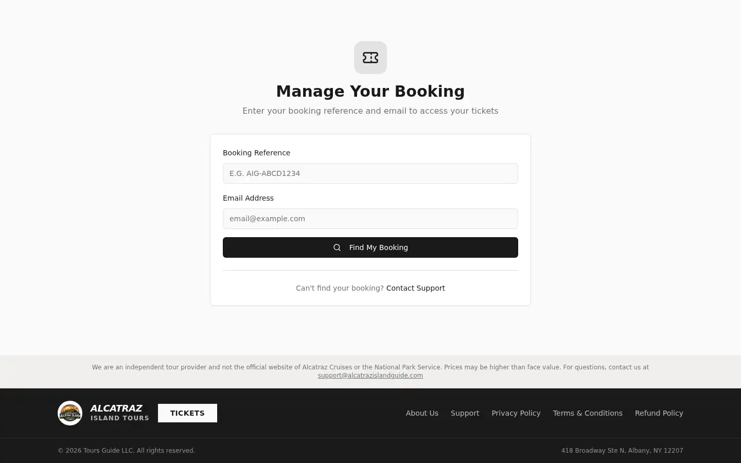 Screenshot of alcatrazislandguide.com