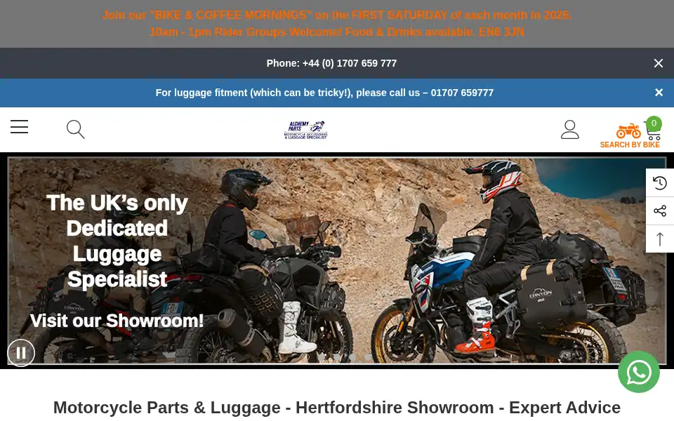 Screenshot of alchemyparts.co.uk