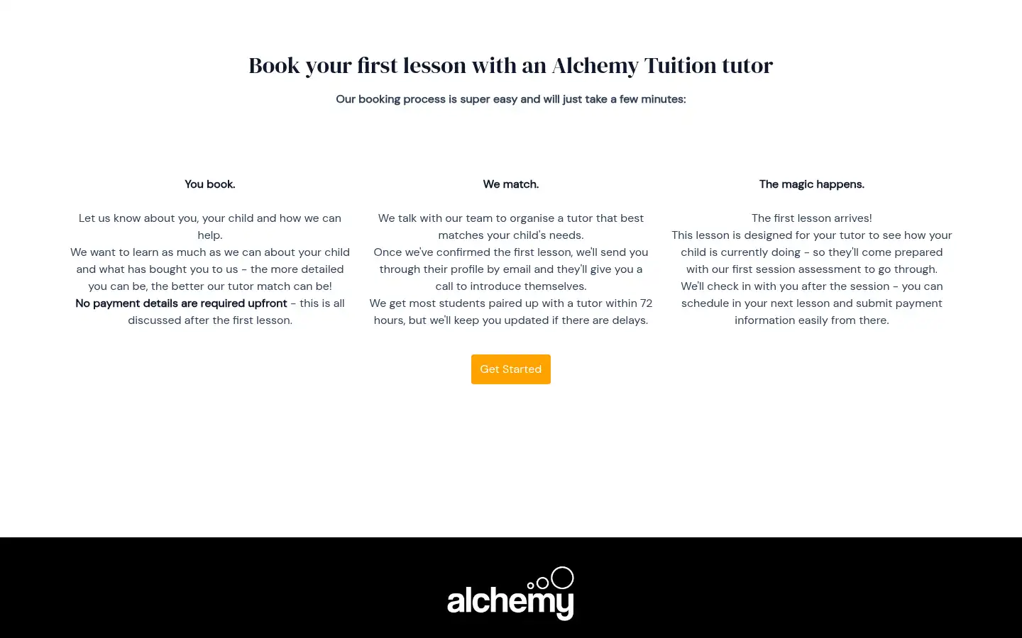 Screenshot of alchemytuition.com.au