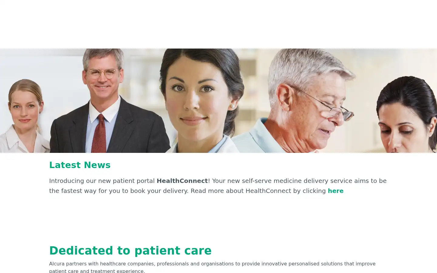 Screenshot of alcura-health.co.uk