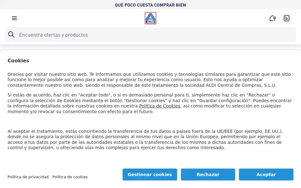 Screenshot of aldi.es