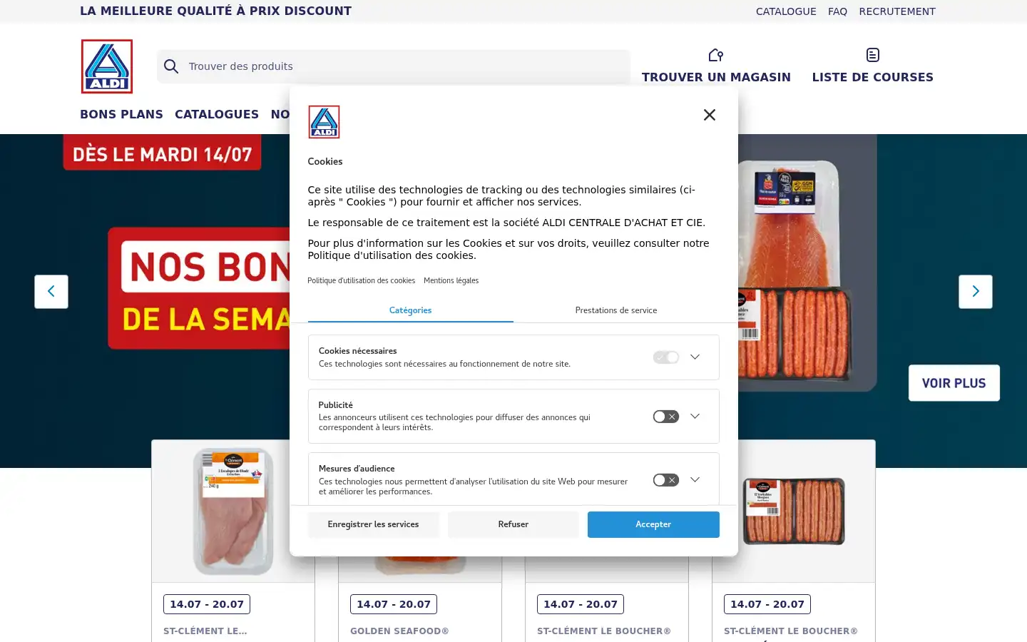 Screenshot of aldi.fr