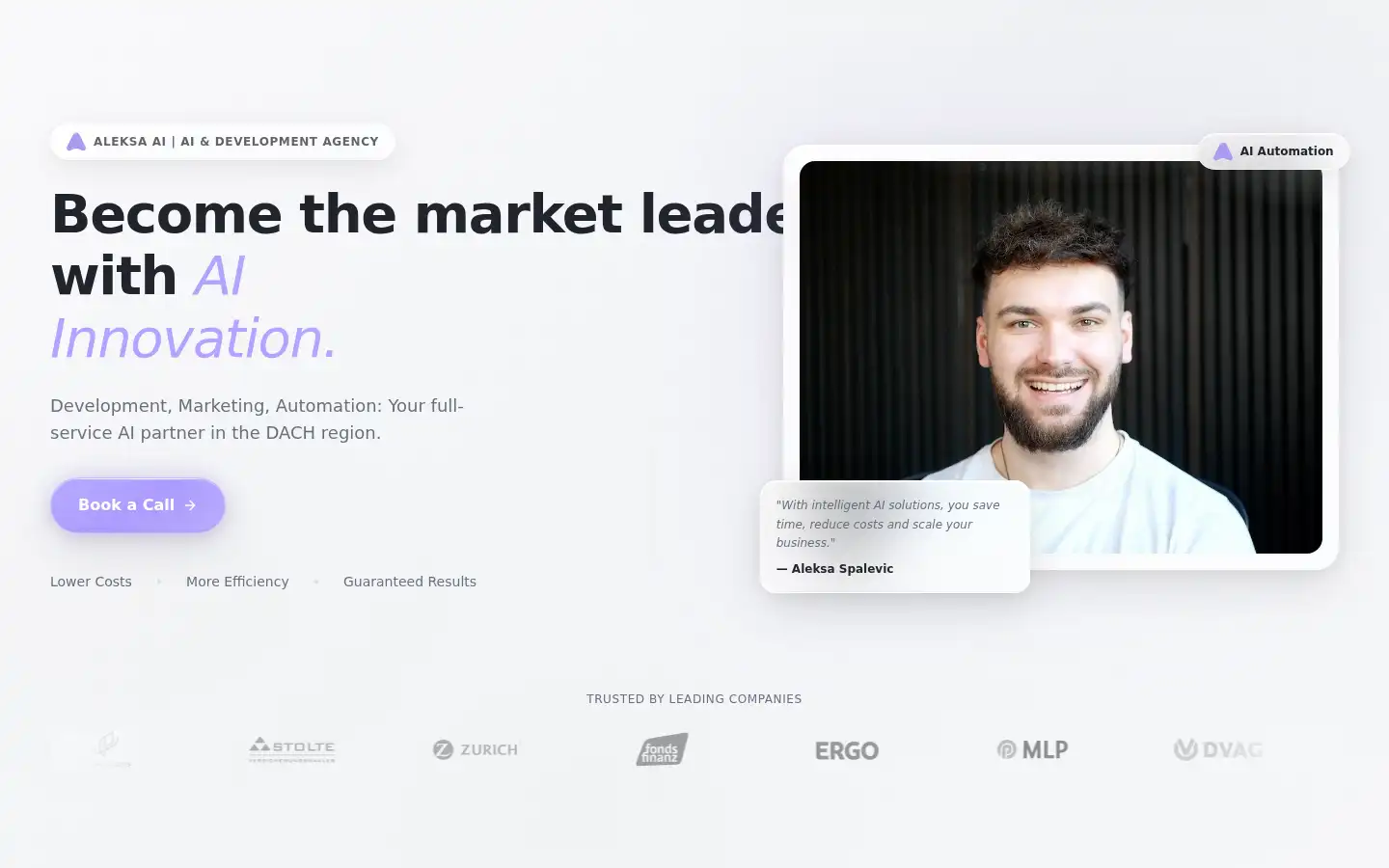 Screenshot of aleksa.ai