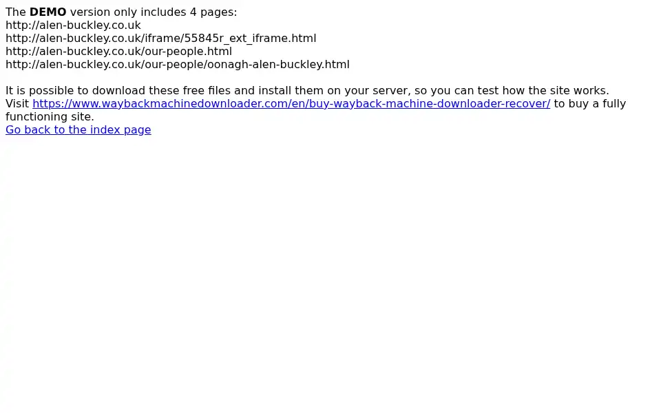 Screenshot of alen-buckley.co.uk