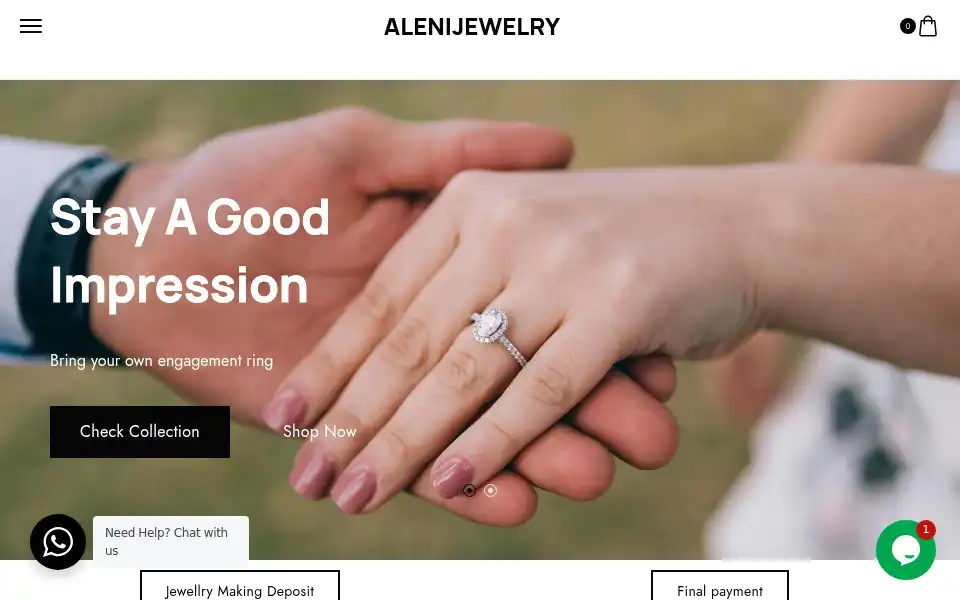 Screenshot of alenijewellery.com