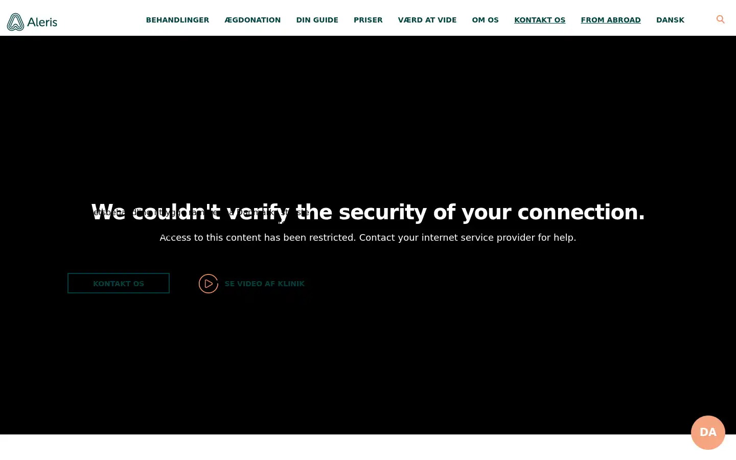 Screenshot of aleris-fertility.dk