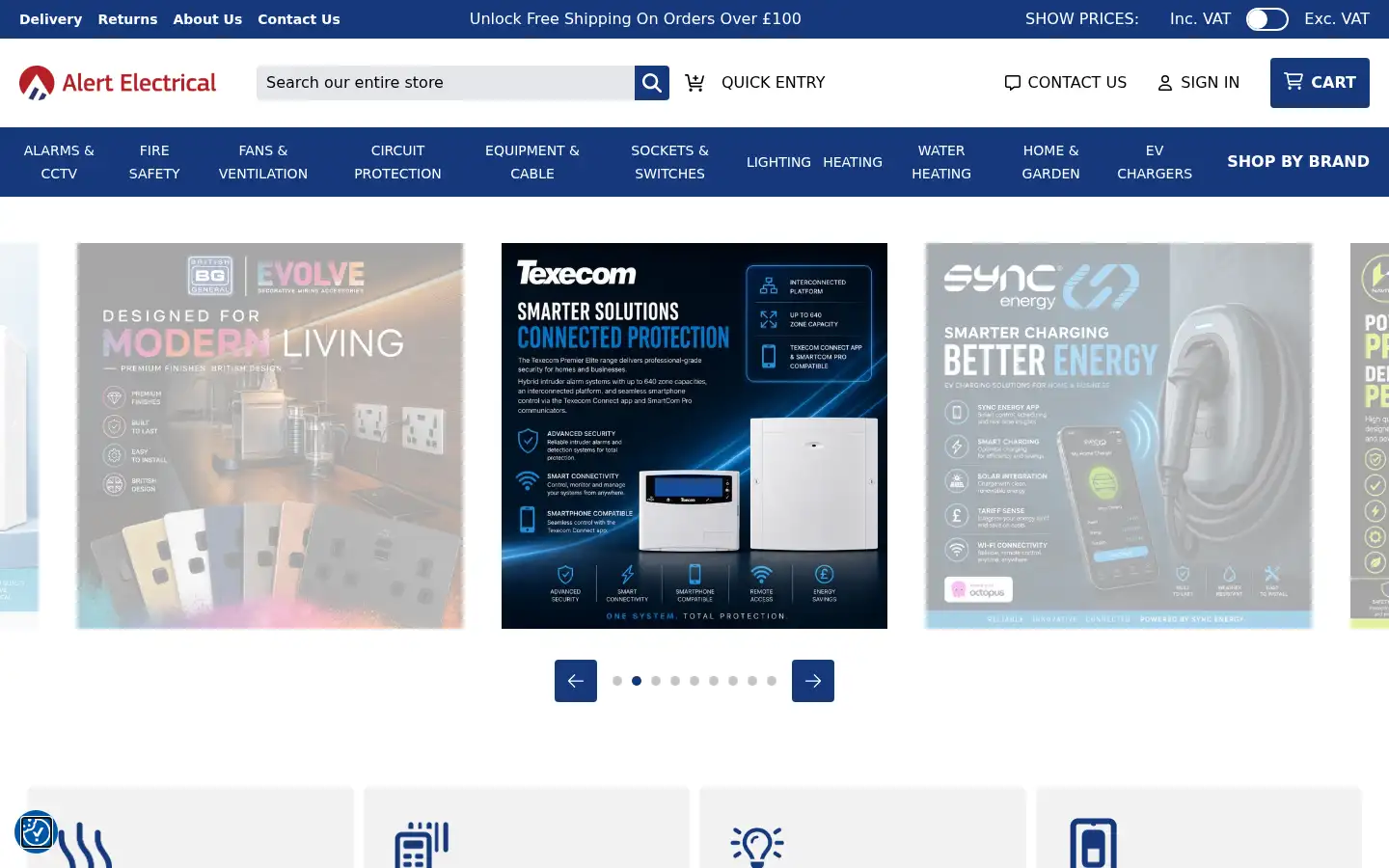 Screenshot of alertelectrical.com