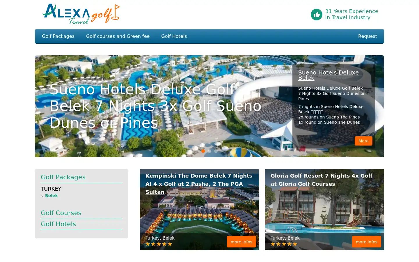 Screenshot of alexagolf.com