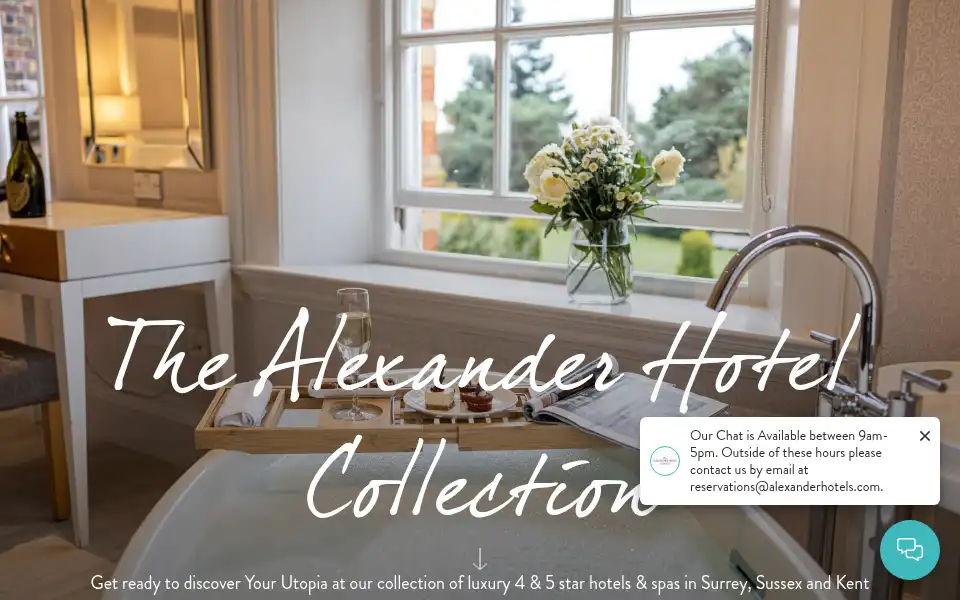 Screenshot of alexanderhotels.com