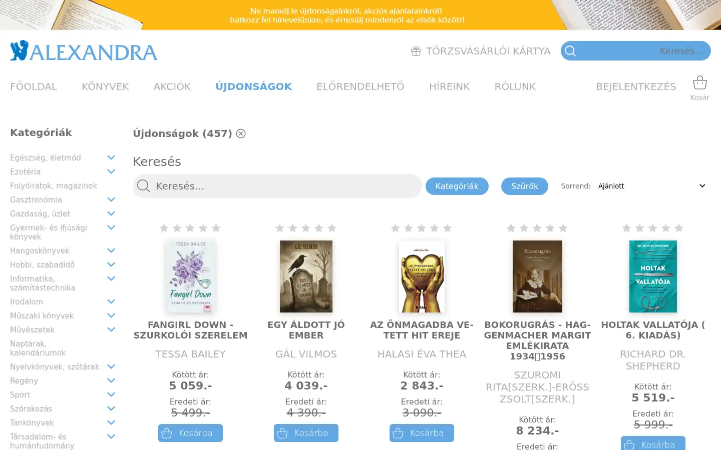 Screenshot of alexandra.hu
