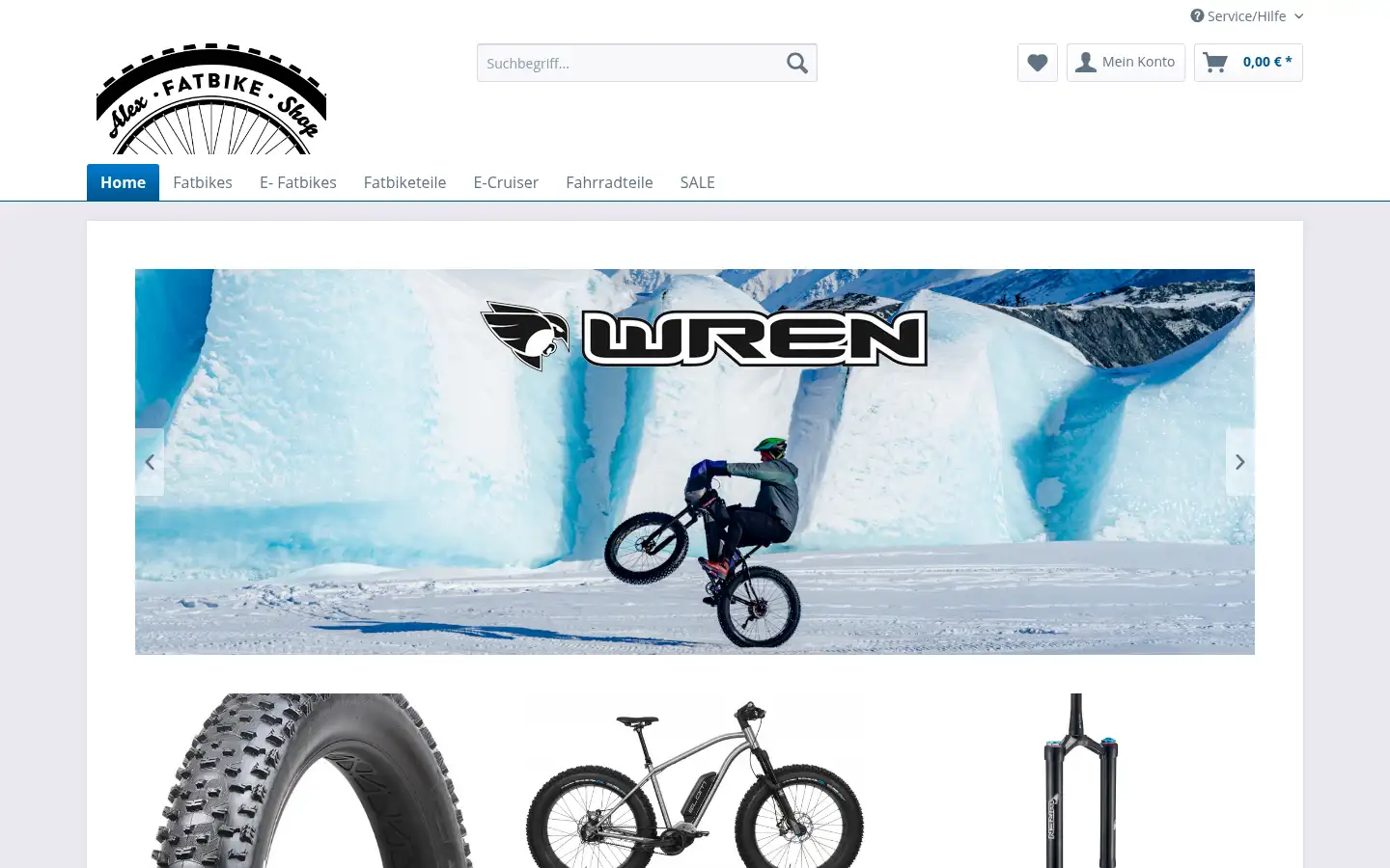 Screenshot of alexfatbikeshop.de