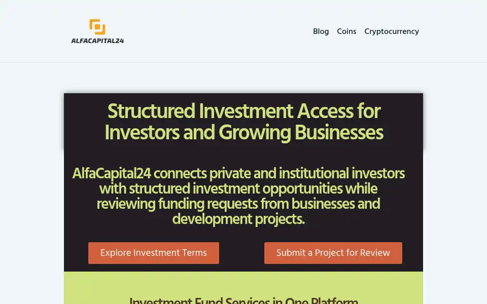 Screenshot of alfacapital24.com