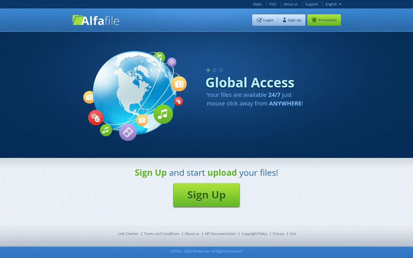 Screenshot of alfafile.net