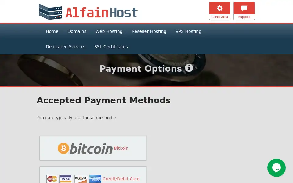 Screenshot of alfainhost.com
