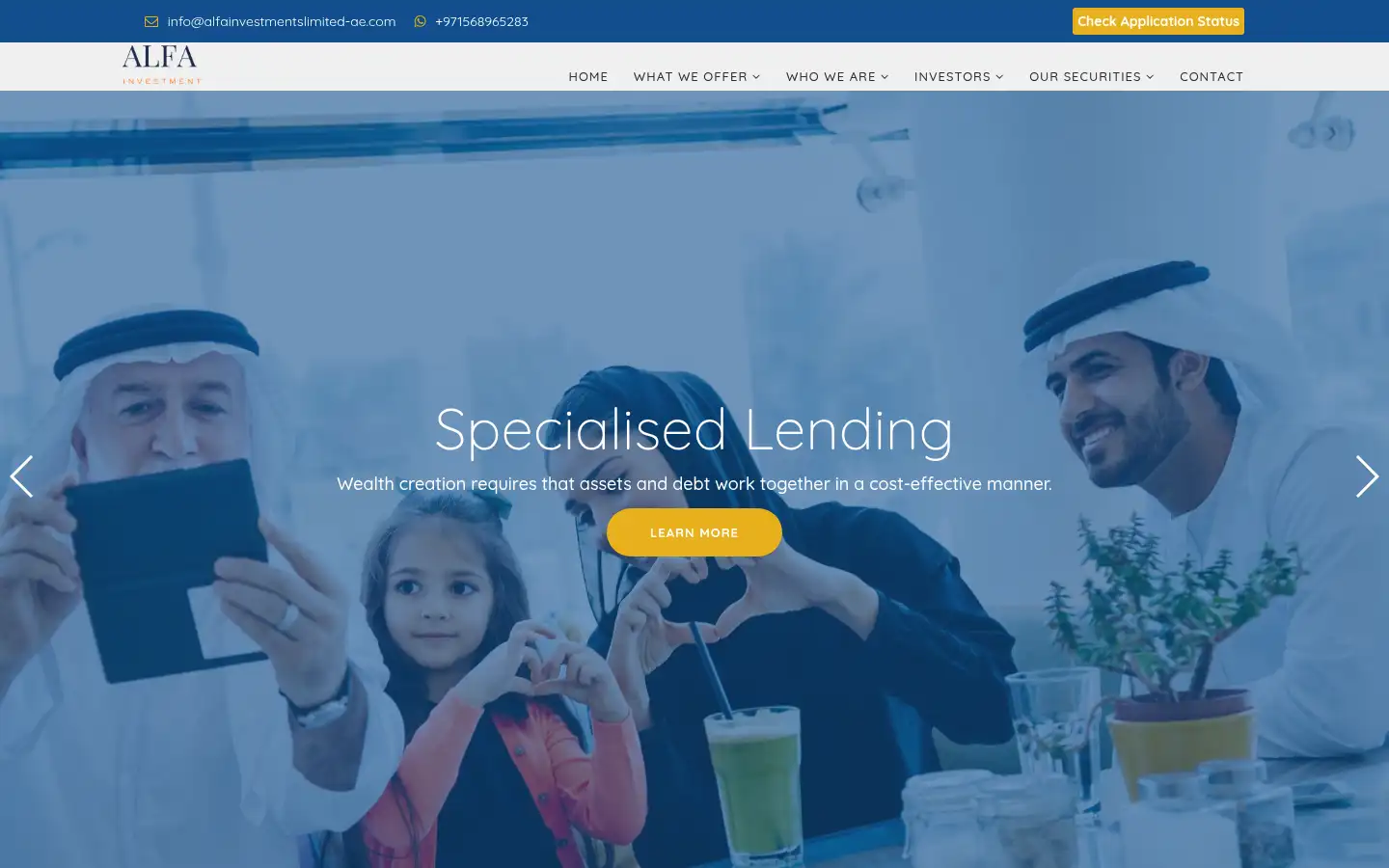 Screenshot of alfainvestmentslimited-ae.com