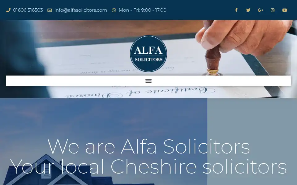 Screenshot of alfasolicitors.com