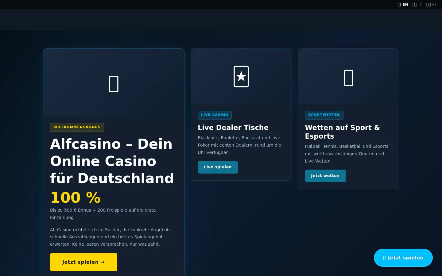 Screenshot of alfcasino.pro