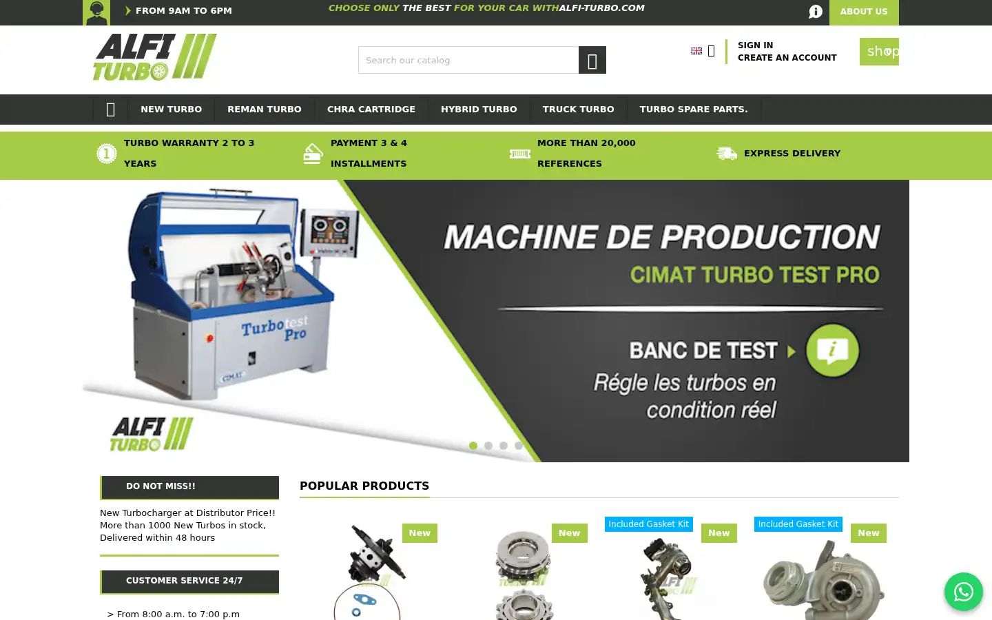 Screenshot of alfi-turbo.com