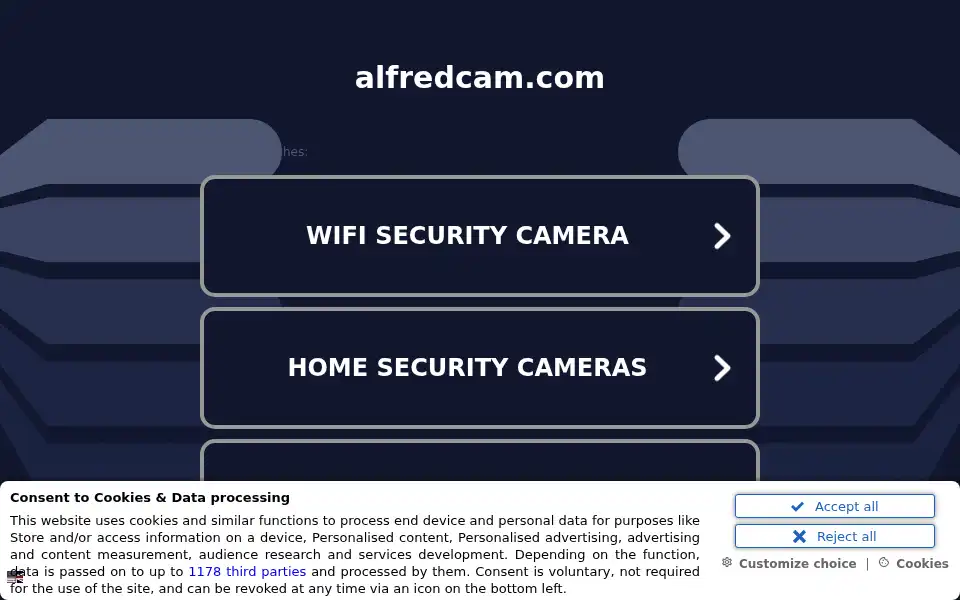 Screenshot of alfredcam.com