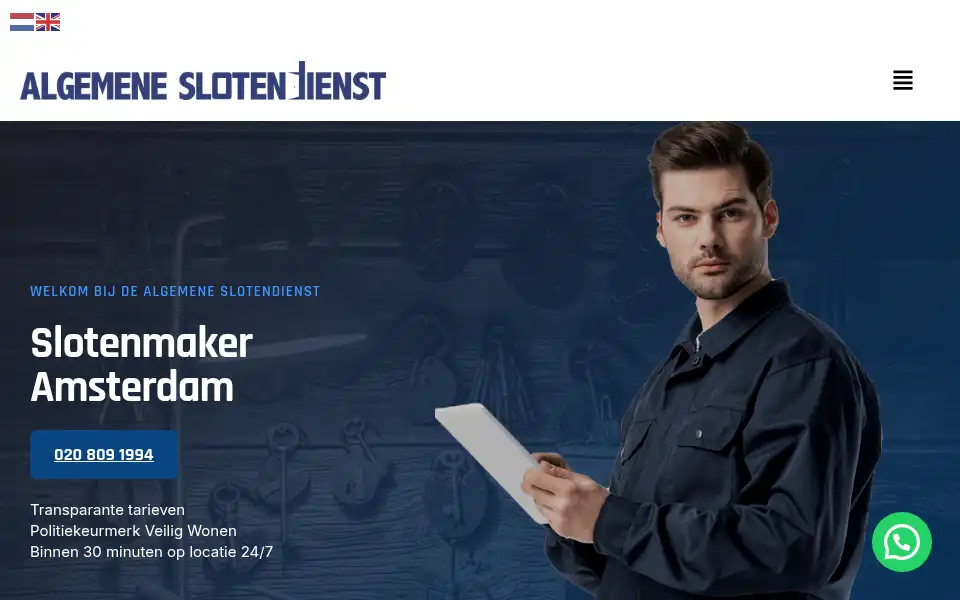 Screenshot of algemene-slotendienst.nl