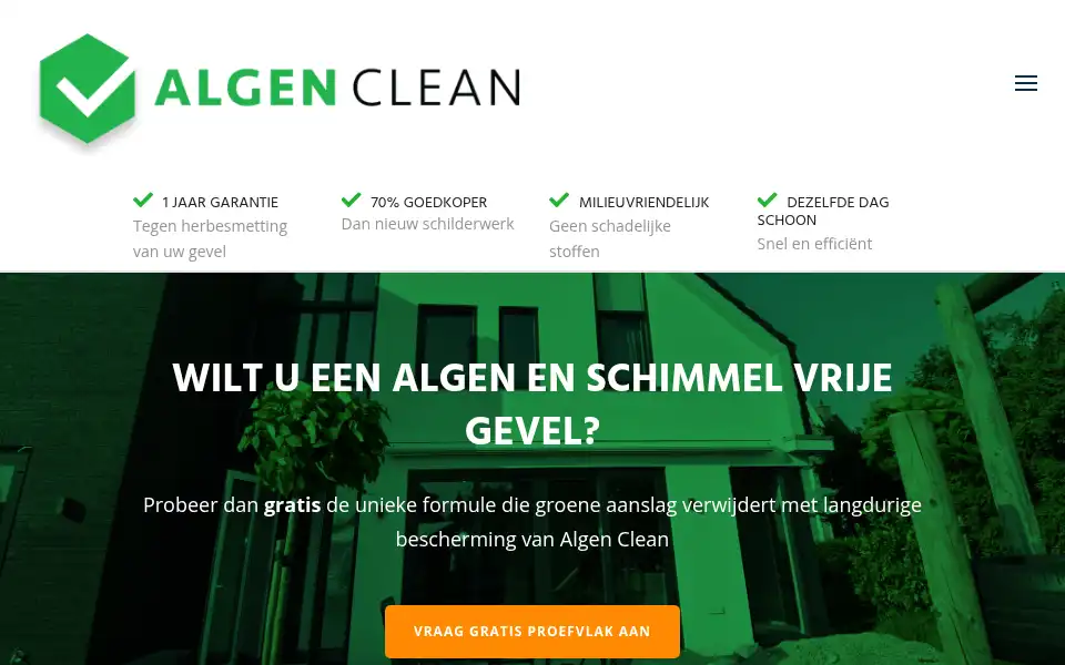 Screenshot of algenclean.nl