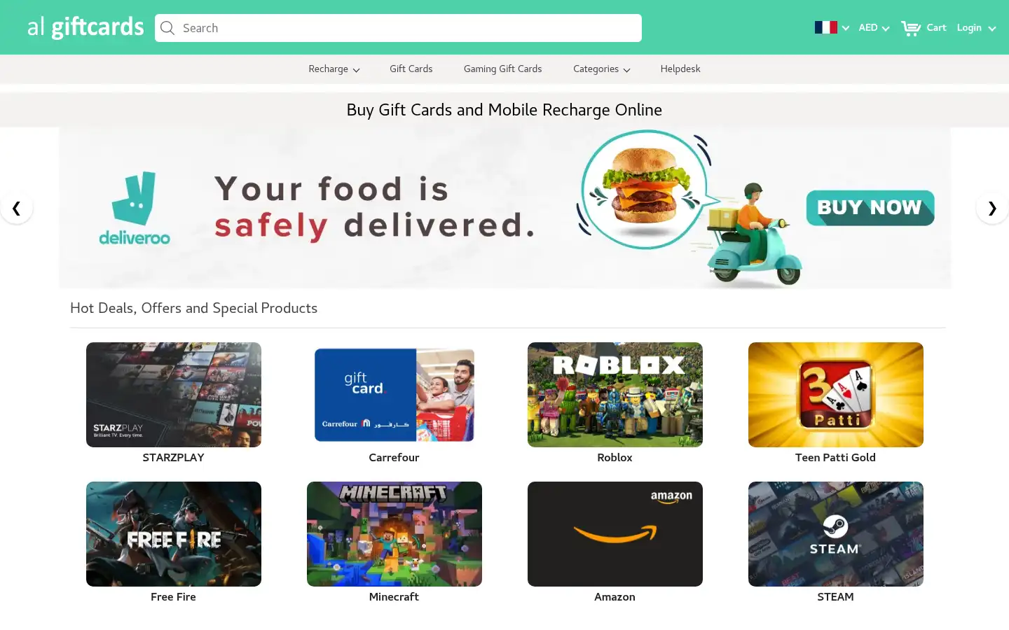 Screenshot of algiftcards.com