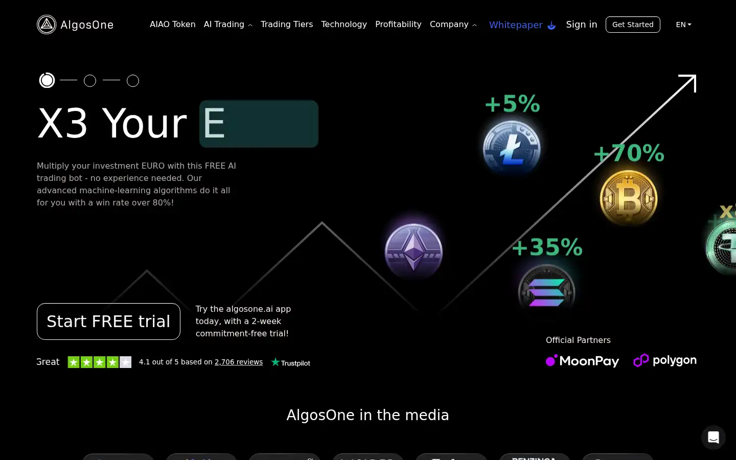 Screenshot of algosone.ai