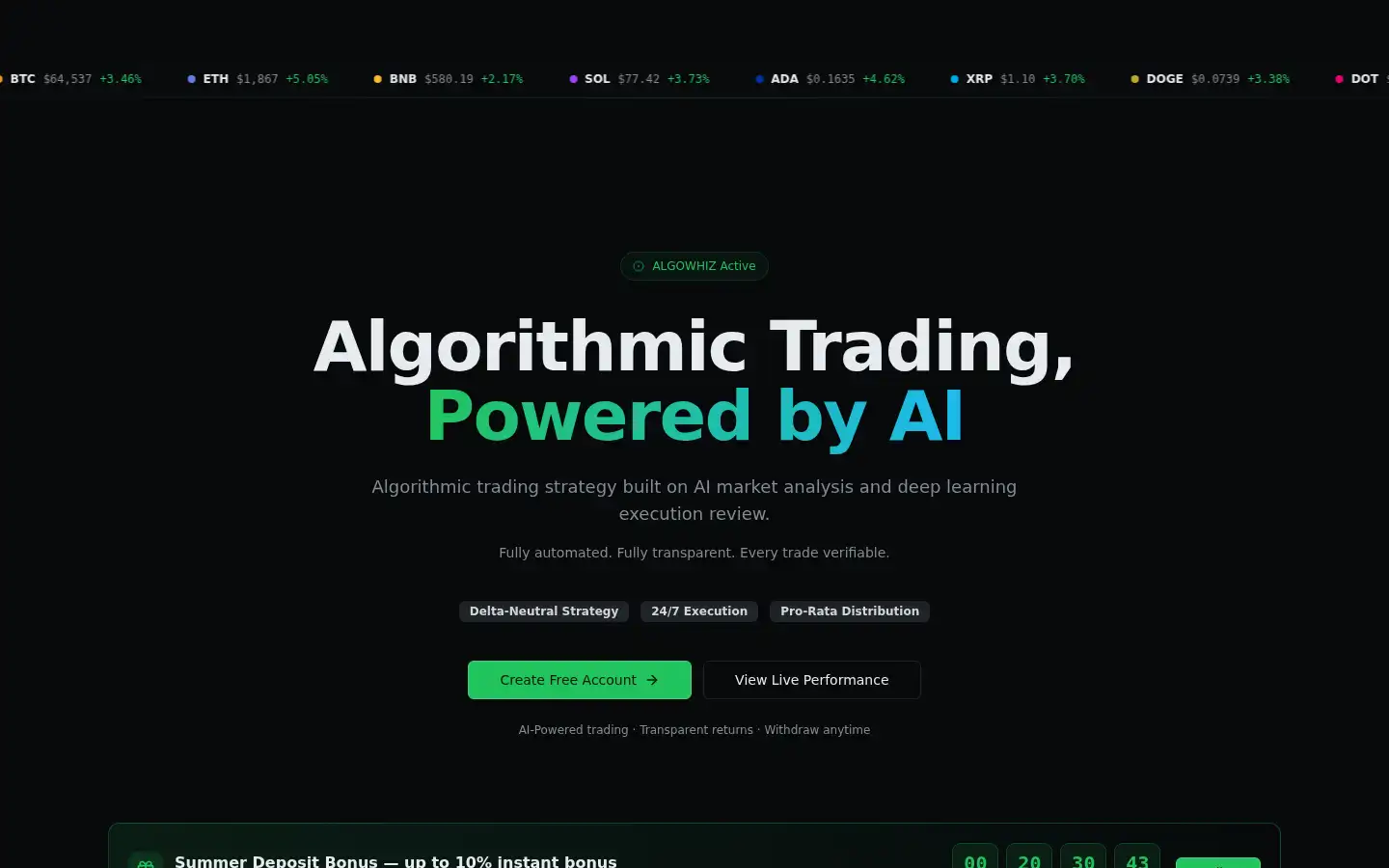 Screenshot of algowhiz.com