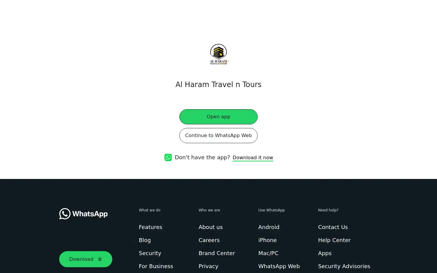 Screenshot of alharamtravelntours.com