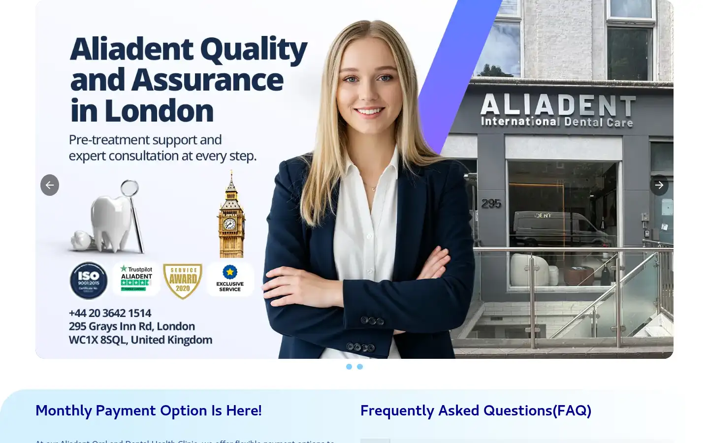 Screenshot of aliadent.com