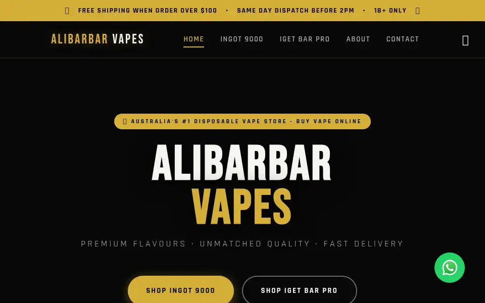 Screenshot of alibarvape.com