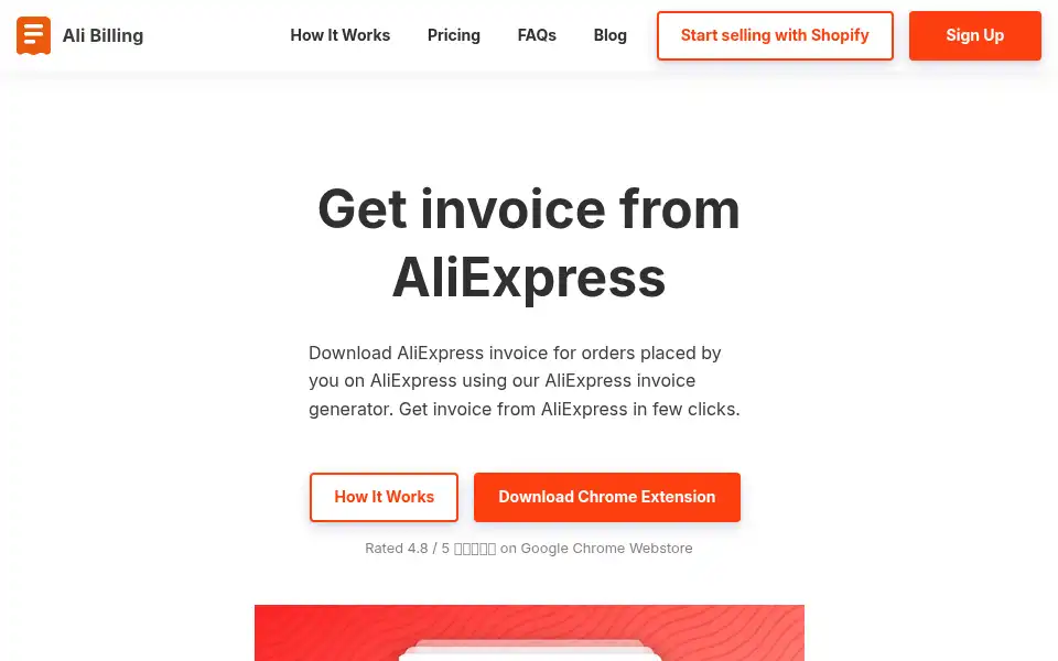 Screenshot of alibilling.com