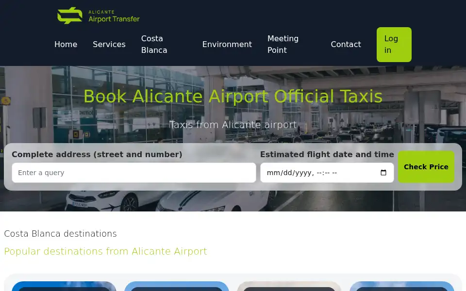 Screenshot of alicanteairporttransfer.net