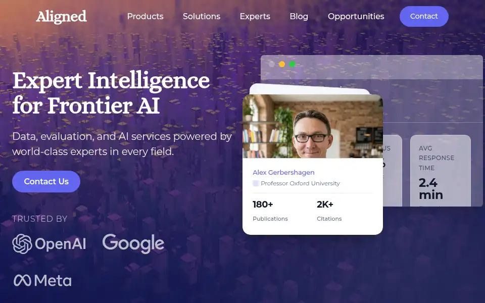 Screenshot of alignedhq.ai