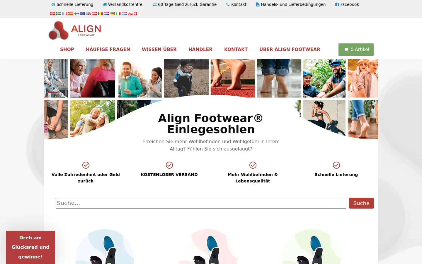 Screenshot of alignfootwear.de