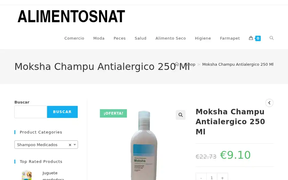 Screenshot of alimentosnaturalesmascotas.com