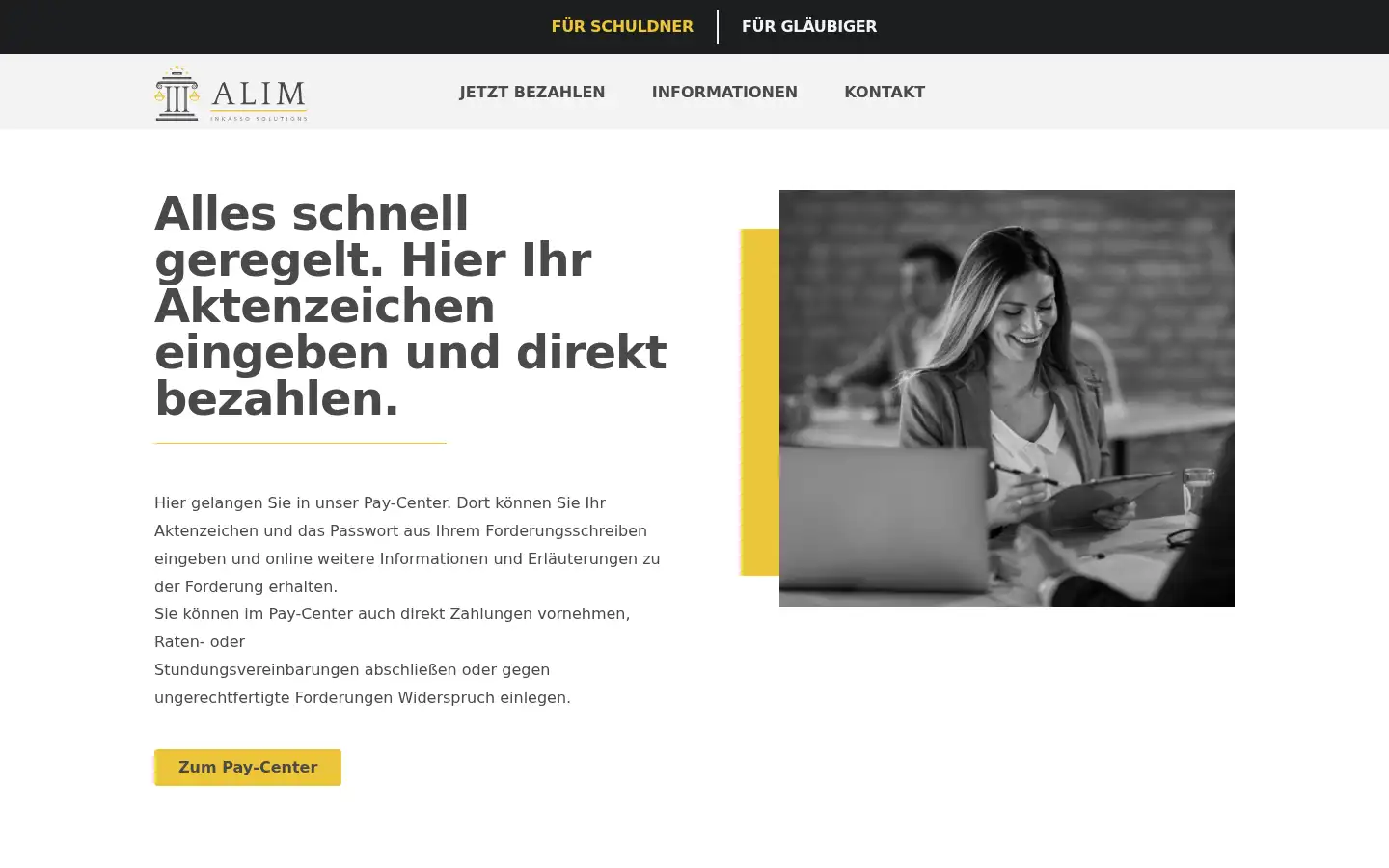 Screenshot of aliminkasso.de