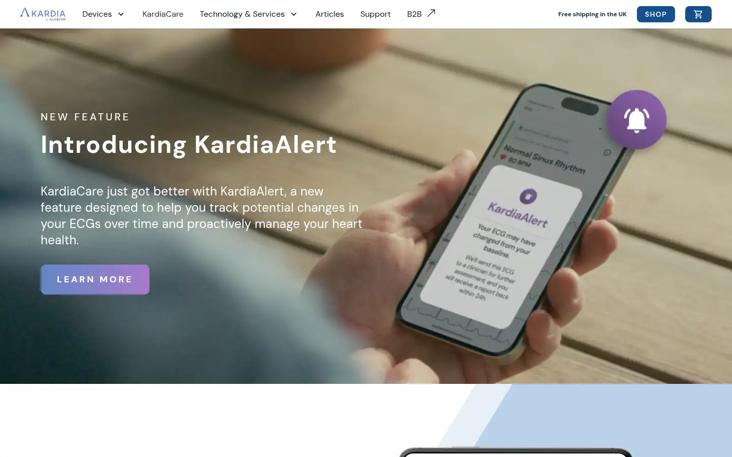 Screenshot of alivecor.co.uk