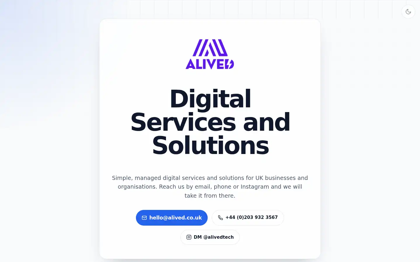 Screenshot of alived.co.uk